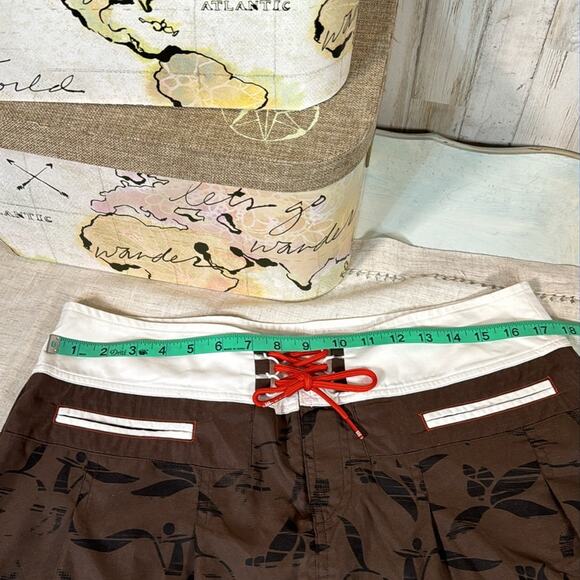 Adidas Swim Cover or Athletic Sport Skirt in Brown with Orange Accents - Picture 11 of 14